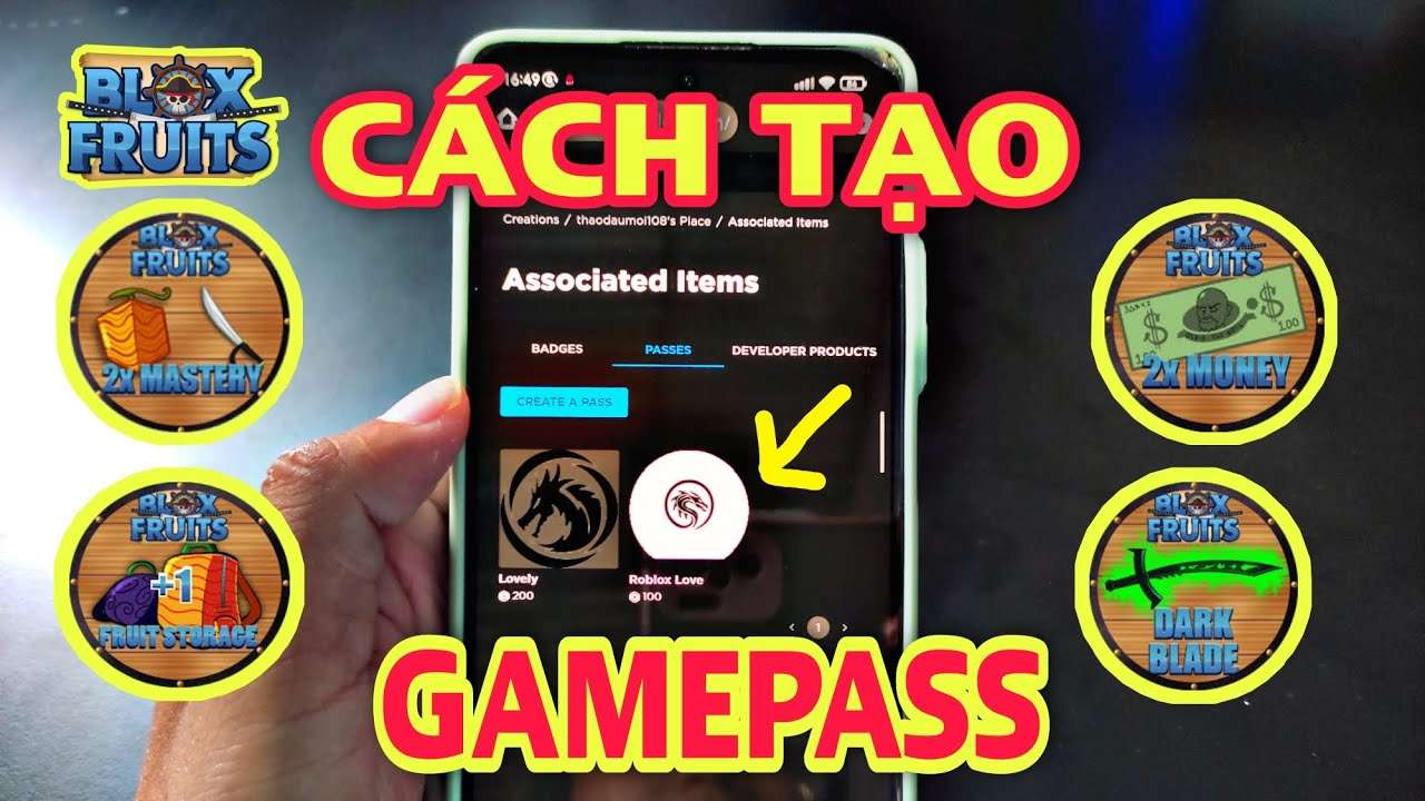 Cách tạo Gamepass trong Roblox trên điện thoại, máy tính