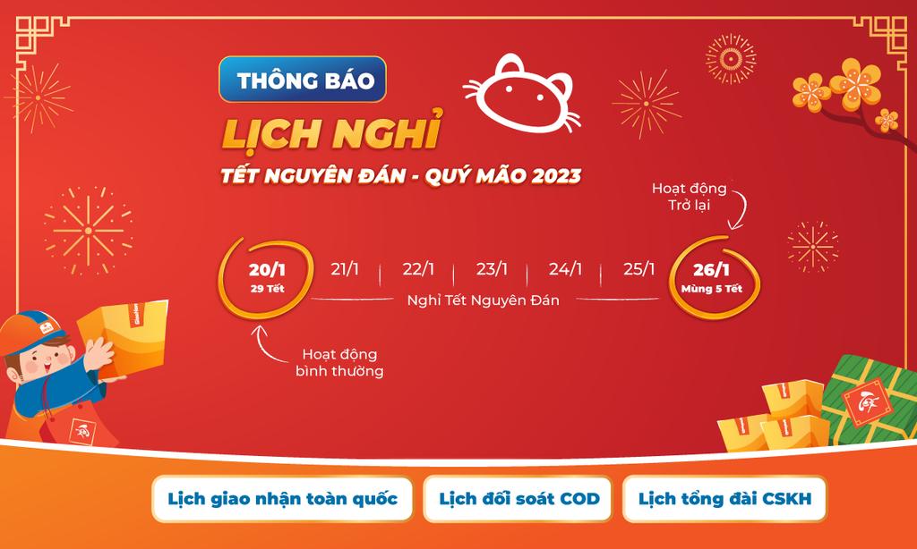 📢 GIAO HÀNG NHANH THÔNG BÁO LỊCH NGHỈ TẾT NGUYÊN ĐÁN 2023