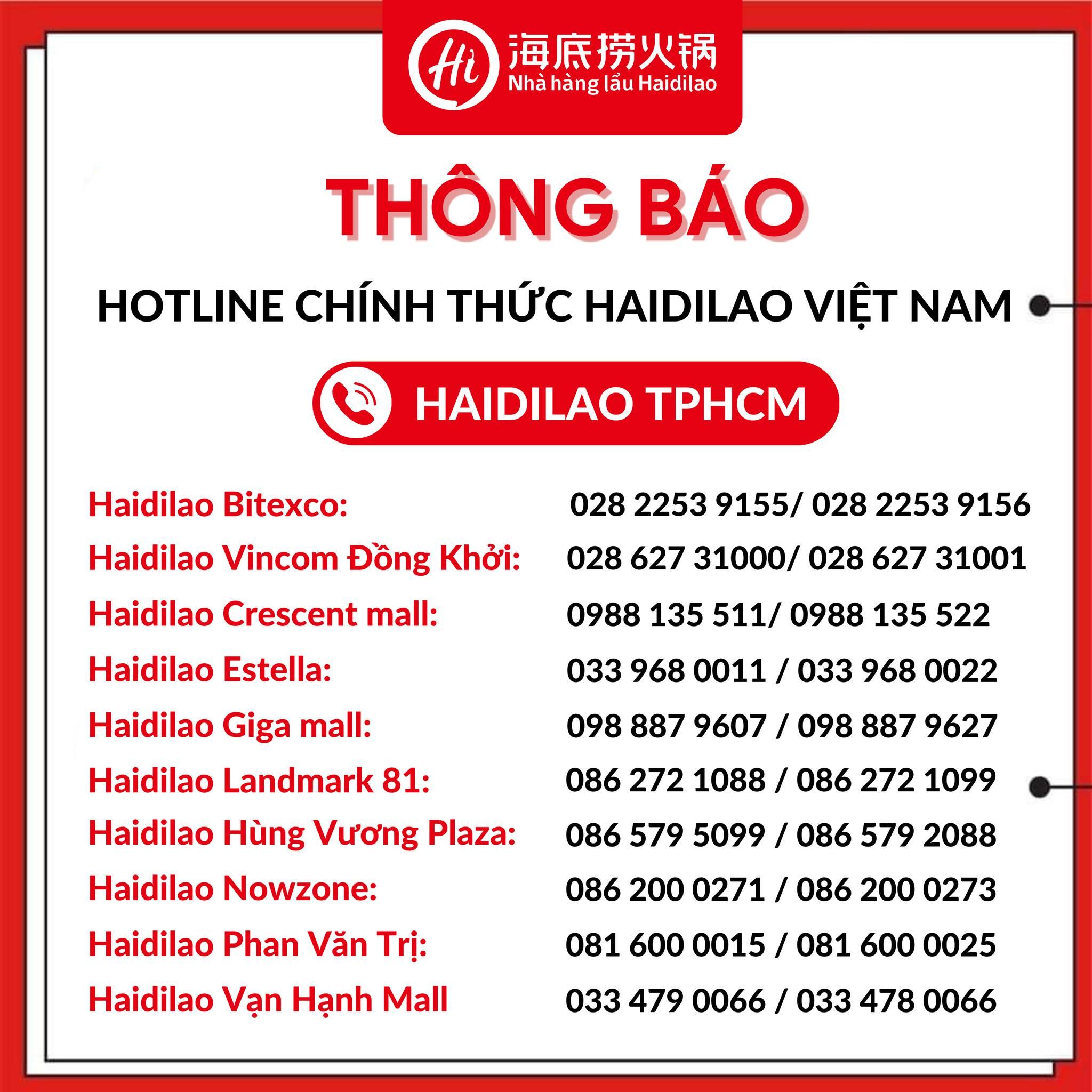 Chi Nhánh Haidilao Hồ Chí Minh