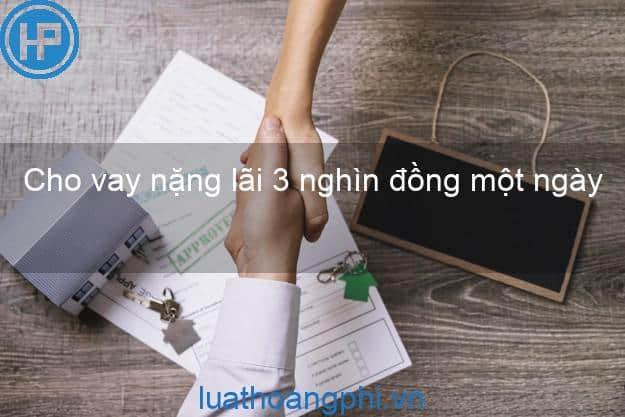 Cho vay nặng lãi 3 nghìn đồng, 5 nghìn đồng một ngày 1 triệu có bị phạm tội?