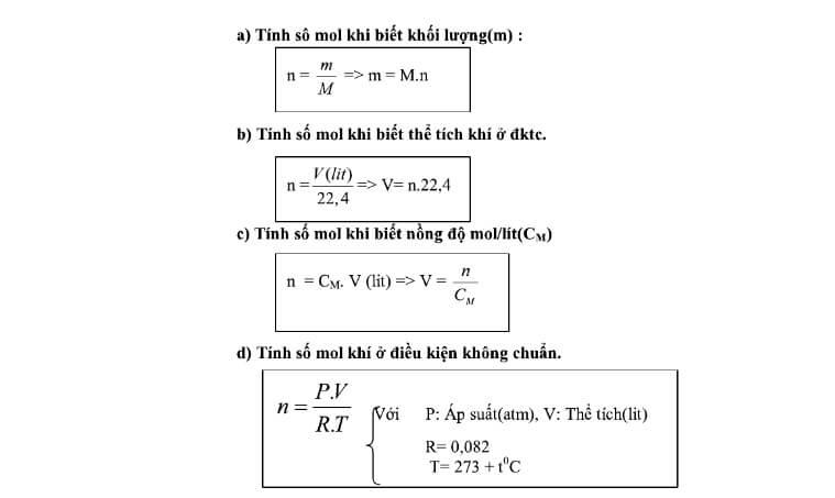 Công thức tính nồng độ mol – nồng độ phần trăm của dụng dịch