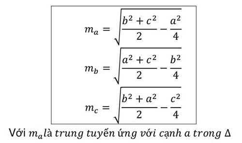 Công thức tính độ dài đường trung tuyến và bài tập minh họa