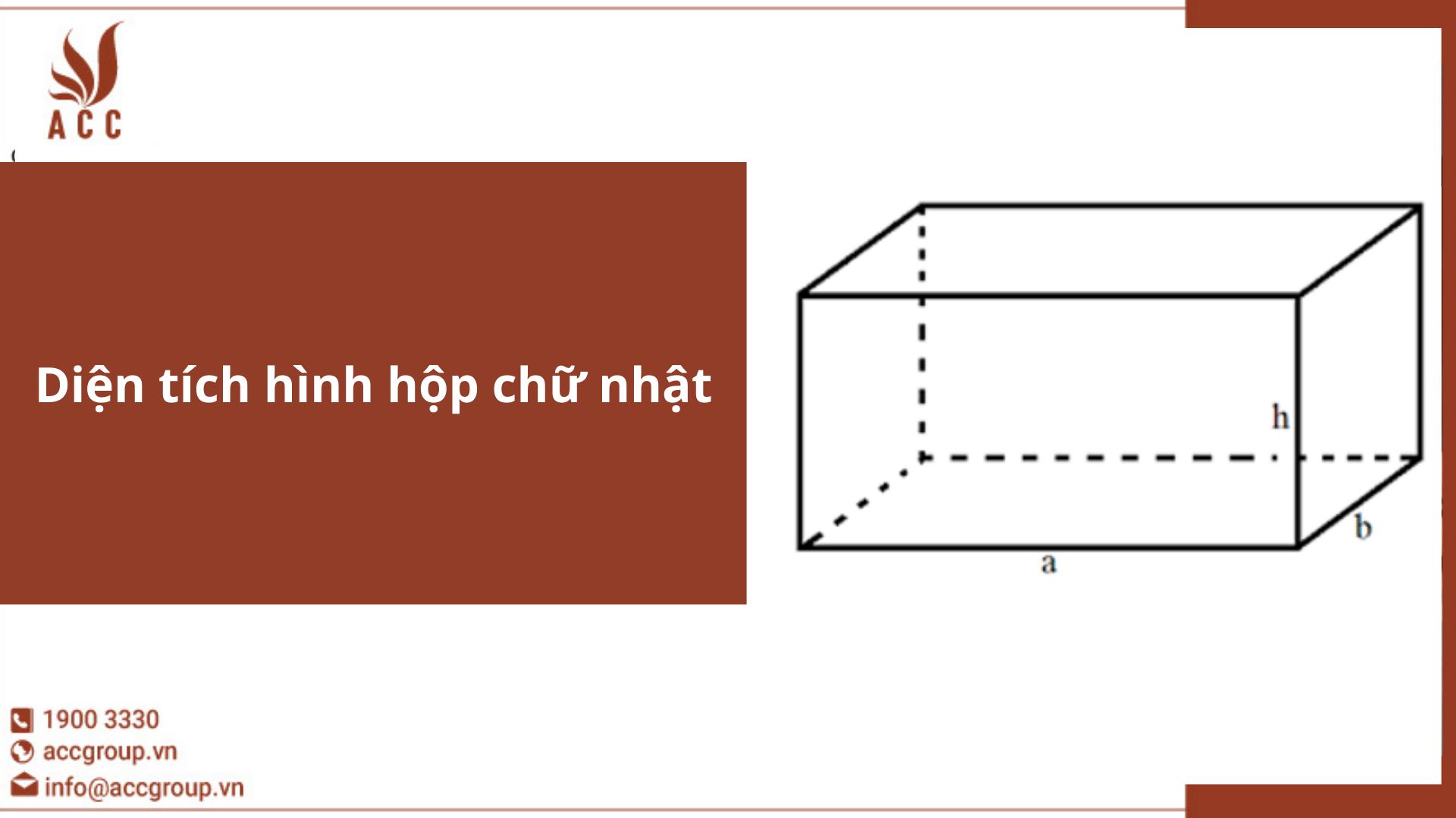 Công thức tính diện tích hình hộp chữ nhật dễ nhớ