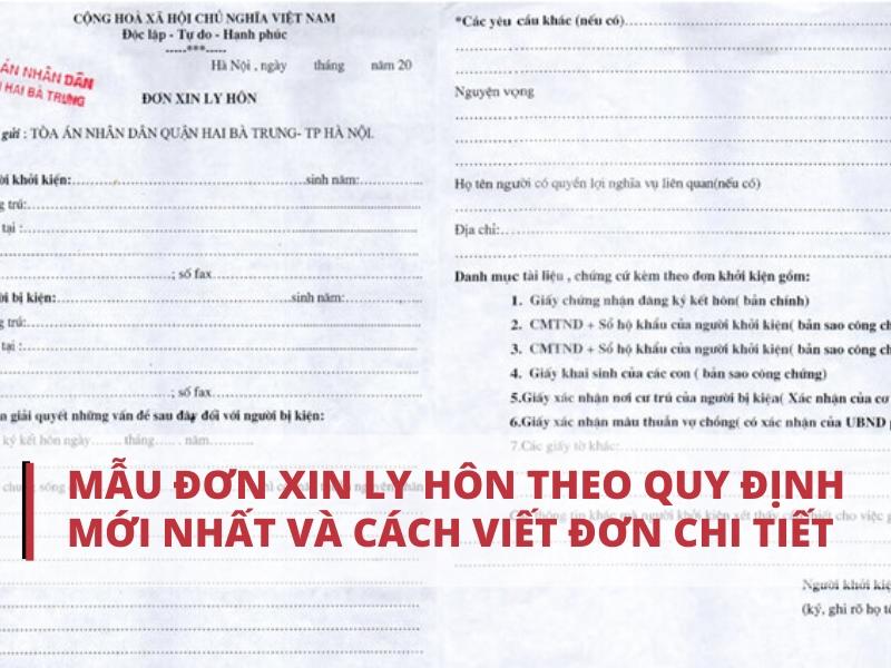 Mẫu đơn xin ly hôn theo quy định mới nhất và cách viết đơn chi tiết