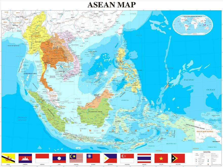 Cập nhật 2023: Bản đồ Đông Nam Á khổ lớn mới nhất