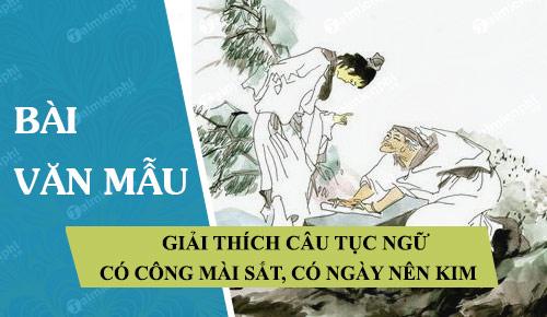 Giải thích câu tục ngữ Có công mài sắt, có ngày nên kim