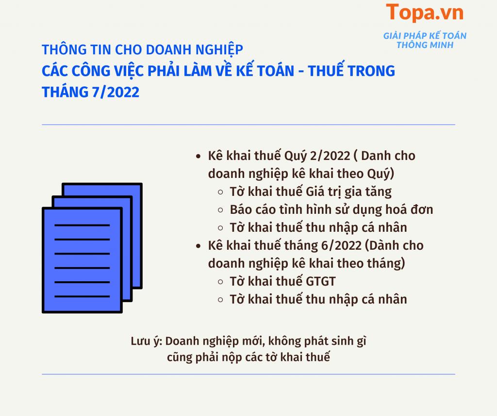 Hạn nộp Kê khai Thuế Quý 2/2022 cho Doanh nghiệp