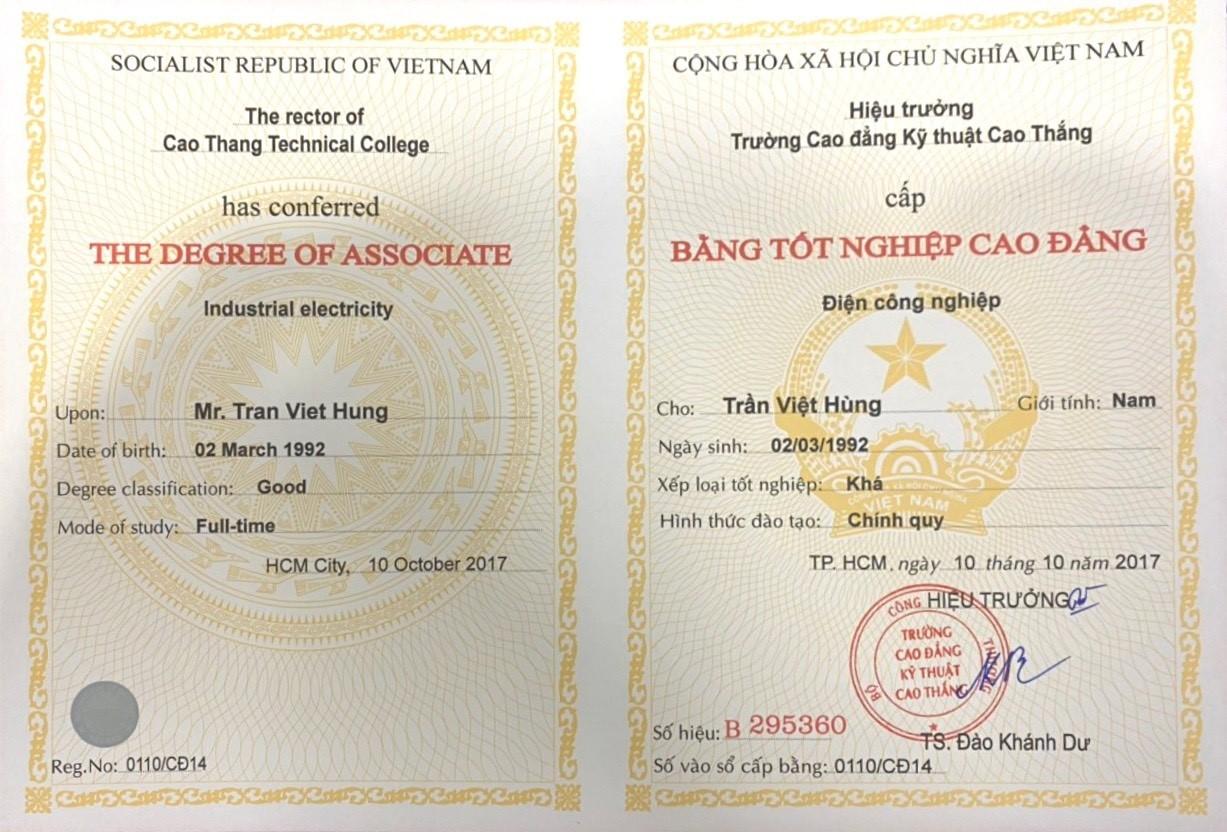 Làm Bằng Cao Đẳng Chính Quy Phôi Thật Giá Chỉ Từ 2 Triệu