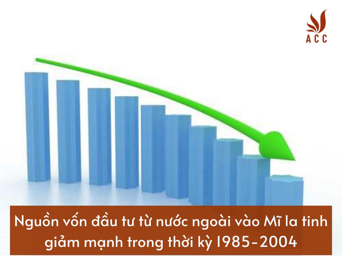 Nguyên nhân nguồn vốn đầu tư từ nước ngoài vào Mĩ la tinh giảm mạnh trong thời kỳ 1985-2004