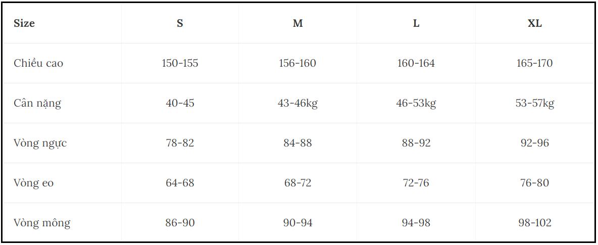 Size L quần nữ là bao nhiêu kg? Bảng size quần áo nữ chuẩn nhất