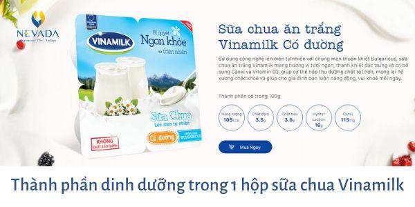 1 hộp sữa chua Vinamilk bao nhiêu calo? Giải đáp chính xác 1 hộp sữa chua bao nhiêu calo