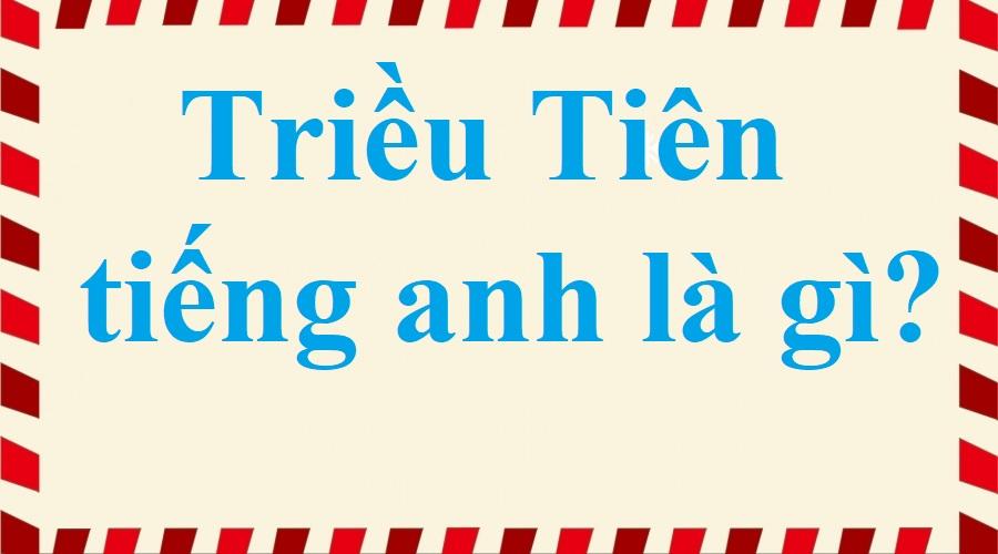 "Triều Tiên" trong Tiếng Anh là gì: Định Nghĩa, Ví Dụ Anh Việt