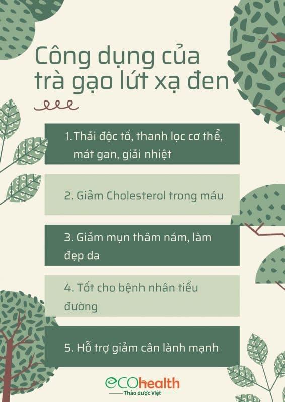 Trà gạo lứt xạ đen giúp thanh nhiệt giảm cân