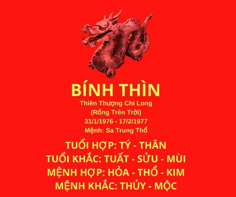 Tuổi 76 mệnh gì? Tuổi Bính Thìn hợp Tuổi nào & Màu gì?