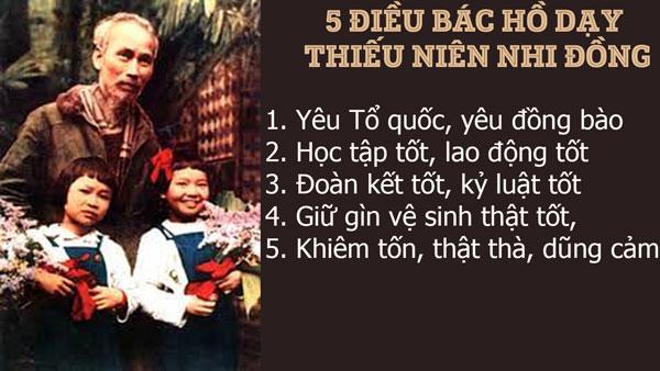 5 điều Bác Hồ dạy bằng tiếng Anh, song ngữ Việt – Anh
