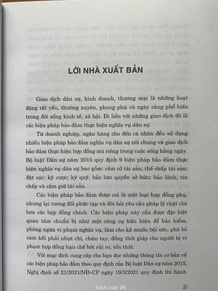 Sách – 9 Biện Pháp Bảo Đảm Nghĩa Vụ Hợp Đồng