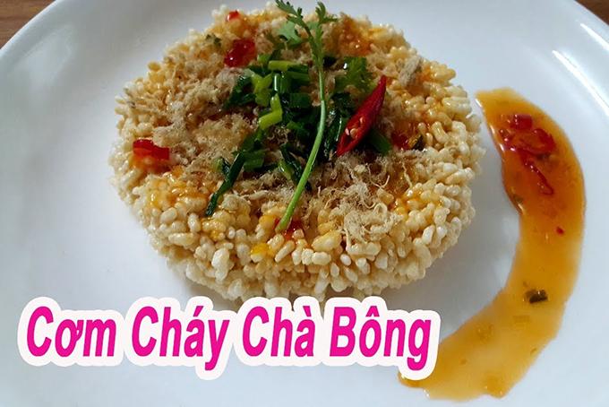 Cách làm cơm cháy chà bông mỡ hành từ cơm nguội ngon tuyệt.