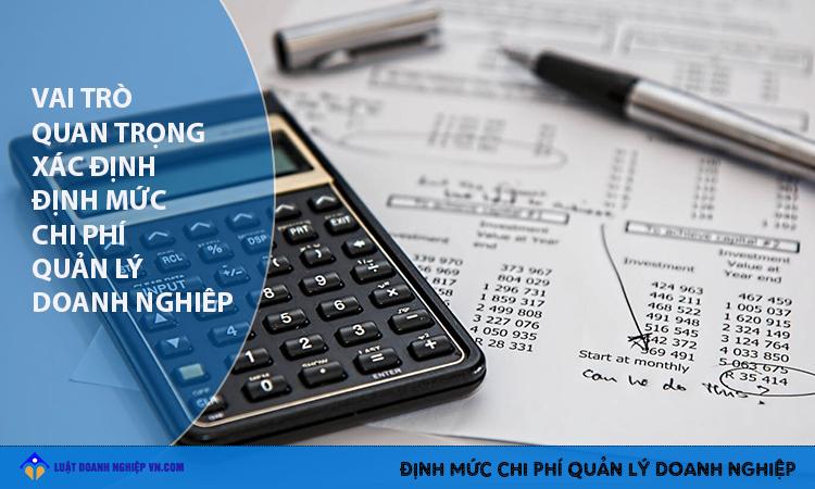 Định mức chi phí quản lý doanh nghiệp