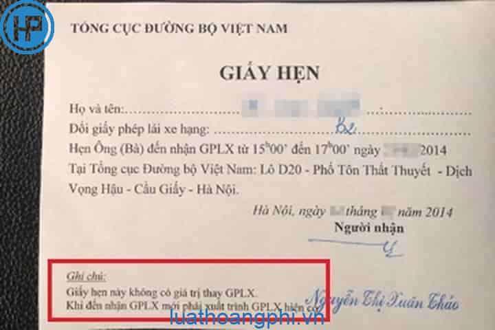 Có giấy hẹn lấy bằng lái xe có được tham gia giao thông không?