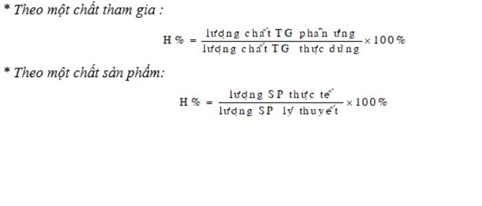 Công thức tính hiệu suất