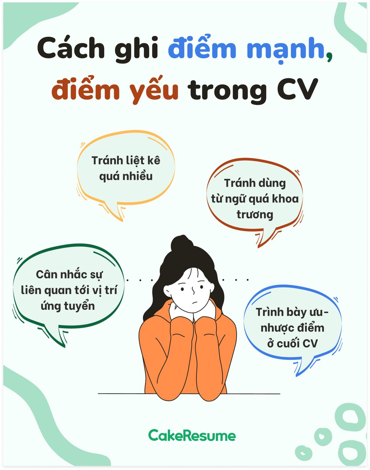 Điểm mạnh, điểm yếu của bản thân trong CV và khi phỏng vấn