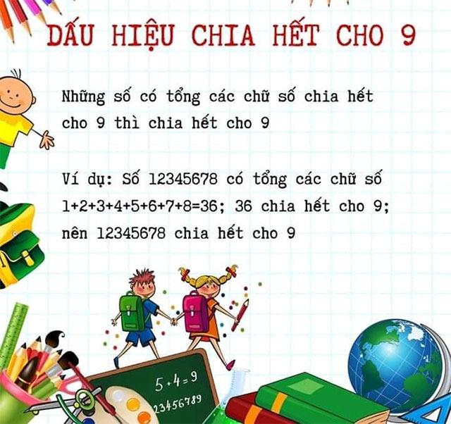 Tất tần tật kiến thức dấu hiệu chia hết cho 9 & bài tập chi tiết [có đáp án]