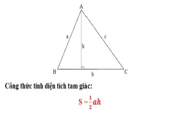 Công thức tính diện tích hình tam giác và các bài tập cụ thể