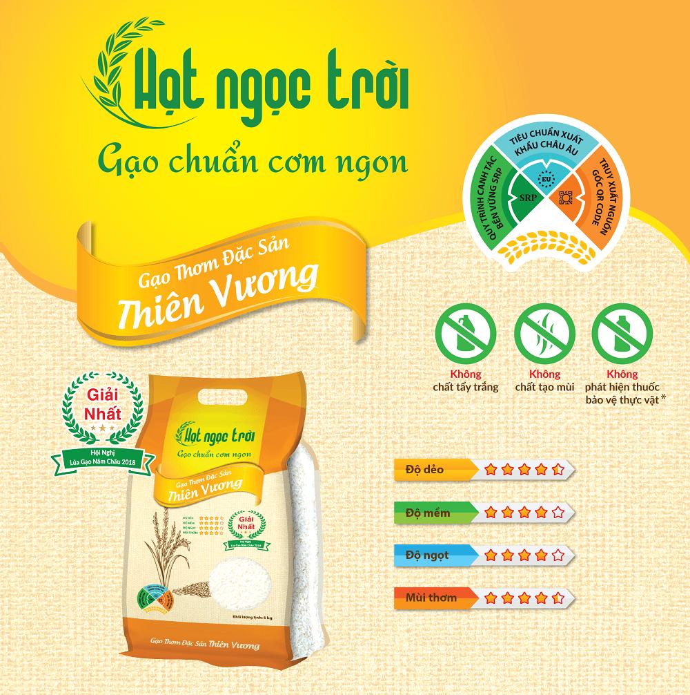 Gạo Hạt Ngọc Trời Thiên Vương túi 5kg