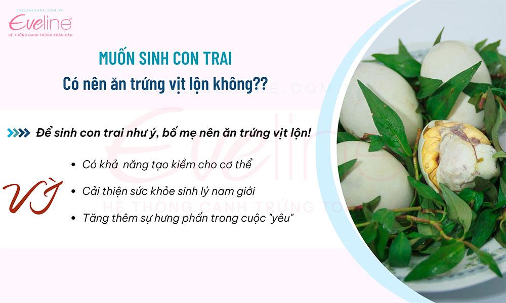 Muốn sinh con trai có nên ăn trứng vịt lộn không?