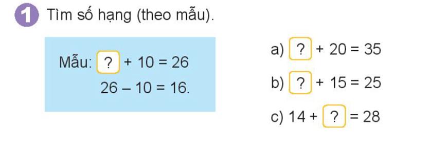 Muốn tìm số hạng chưa biết ta làm thế nào? Giải bài tập Toán 3