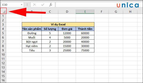 Cách chọn vùng dữ liệu trong excel cực hay có thể bạn chưa biết