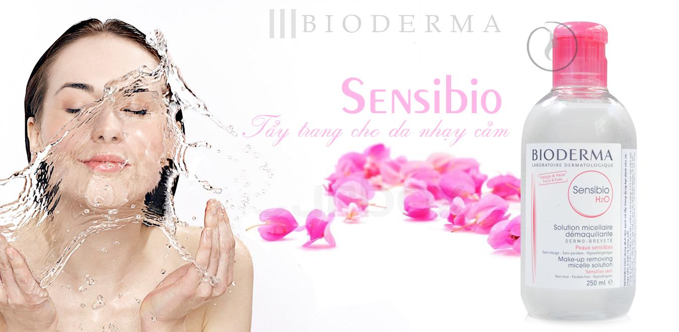 Tẩy trang Bioderma Sensibio hồng 250ml