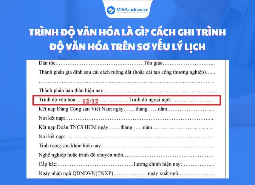 Trình độ văn hóa là gì? Trình độ văn hóa trong sơ yếu lý lịch