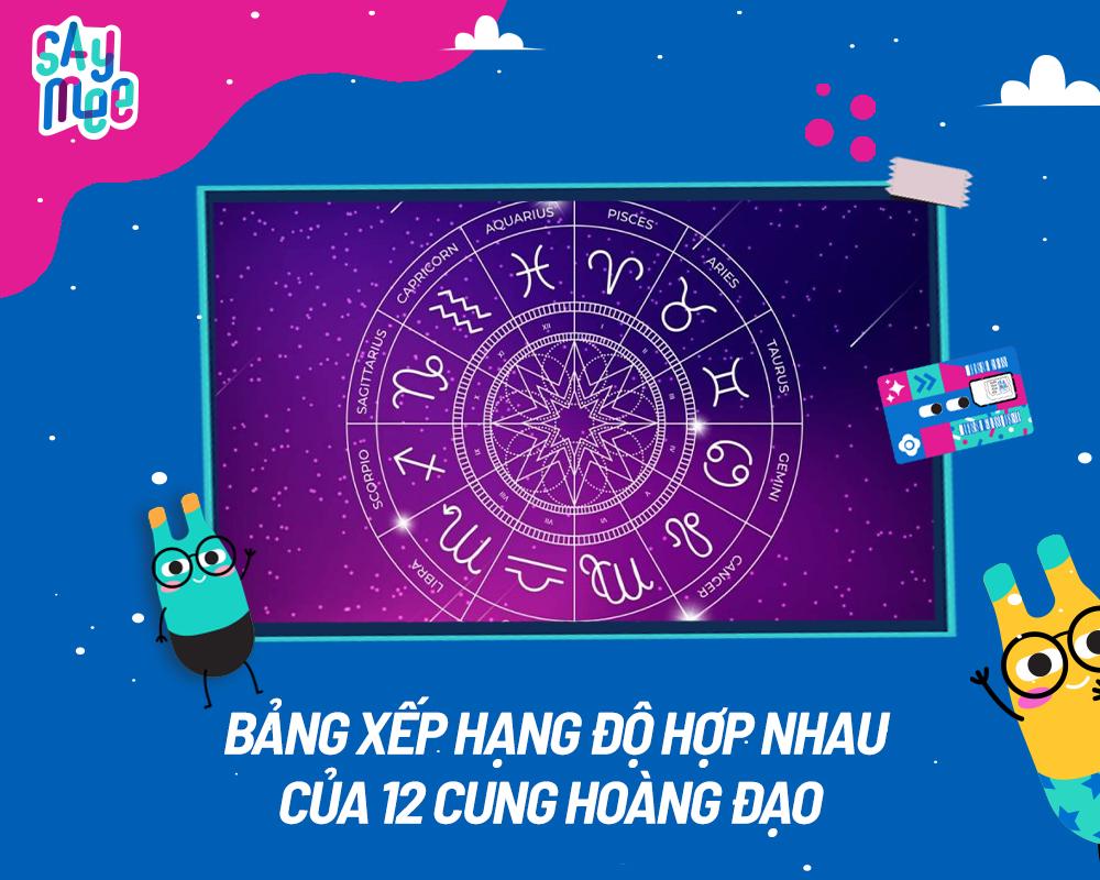 Bảng xếp hạng độ hợp nhau 12 cung hoàng đạo trong tình yêu cuộc sống 2023