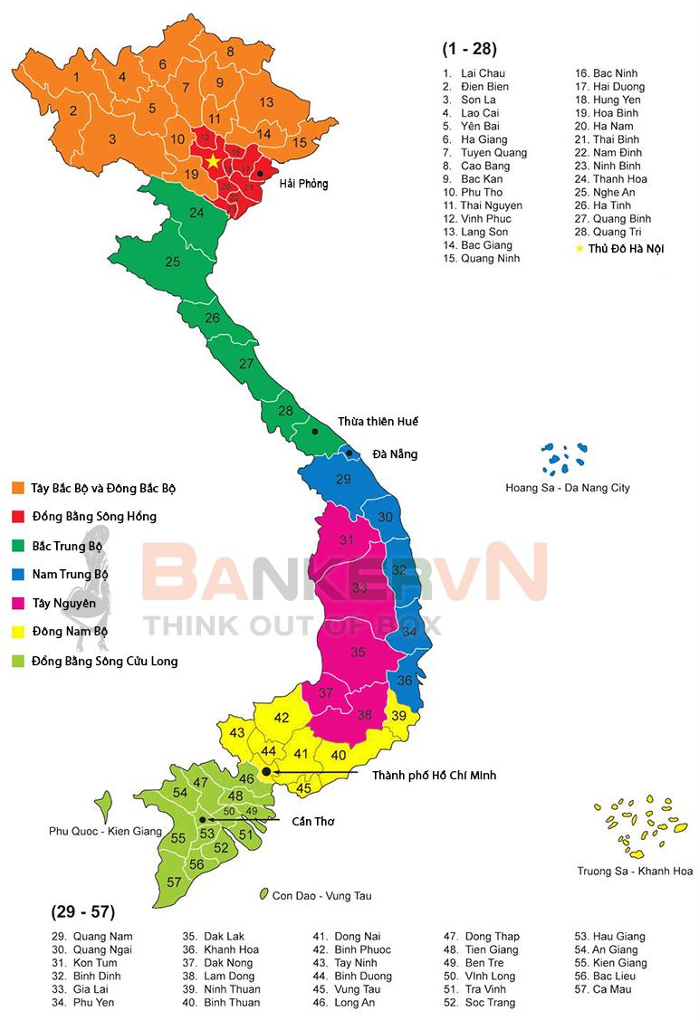 Xếp hạng diện tích các tỉnh thành Việt Nam mới nhất 2023