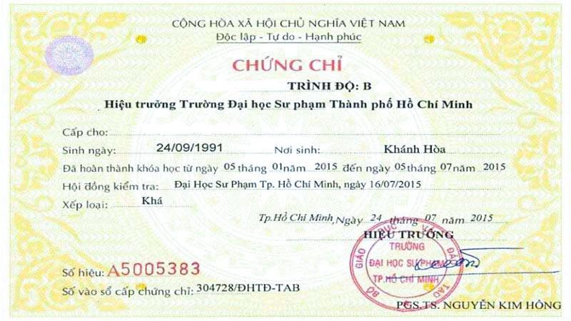 Chứng chỉ B anh văn có thời hạn không? Thời gian học bao lâu?