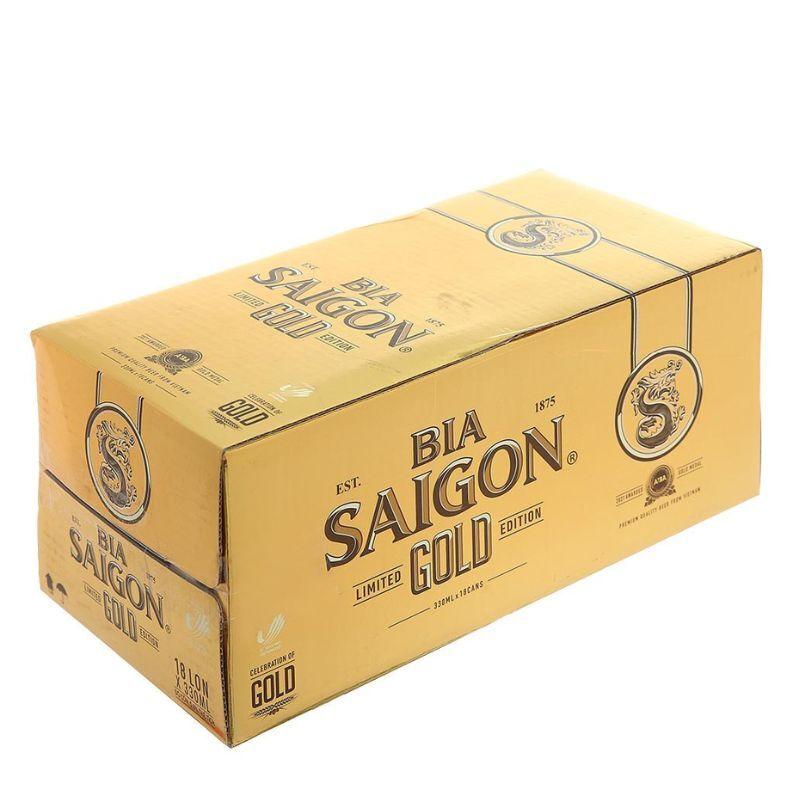 Thùng 18 lon bia Sài Gòn Gold 330ml