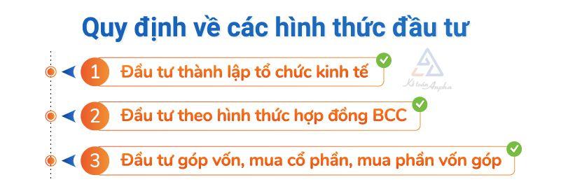 Các hình thức đầu tư theo Luật Đầu tư 2020 - Chi tiết quy định