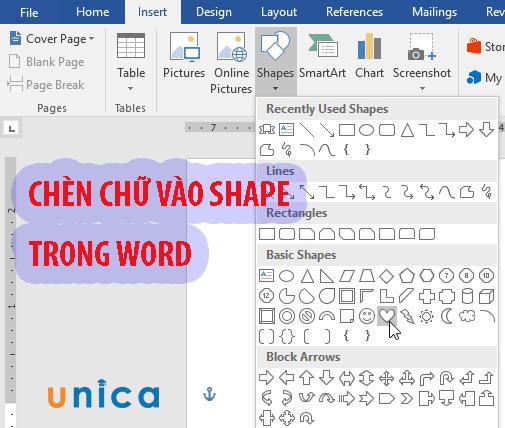 Cách viết chữ vào shape trong word chỉ với vài bước đơn giản