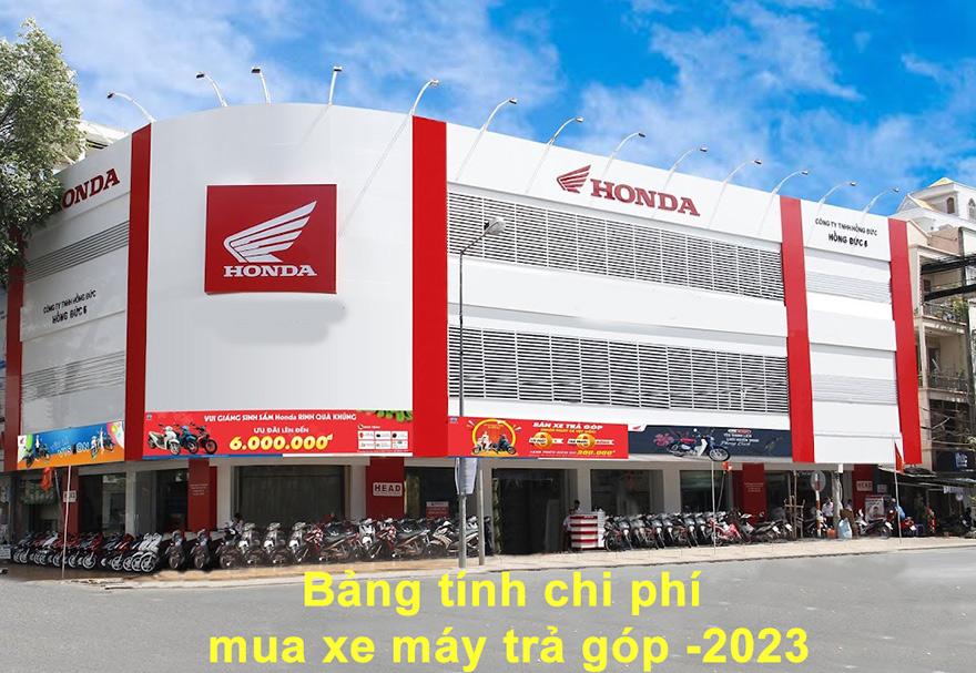 Bảng tính chi phí mua xe máy trả góp honda 2023