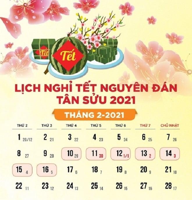 Mùng 1 Tết Nguyên đán Tân Sửu 2021 là ngày mấy dương lịch?