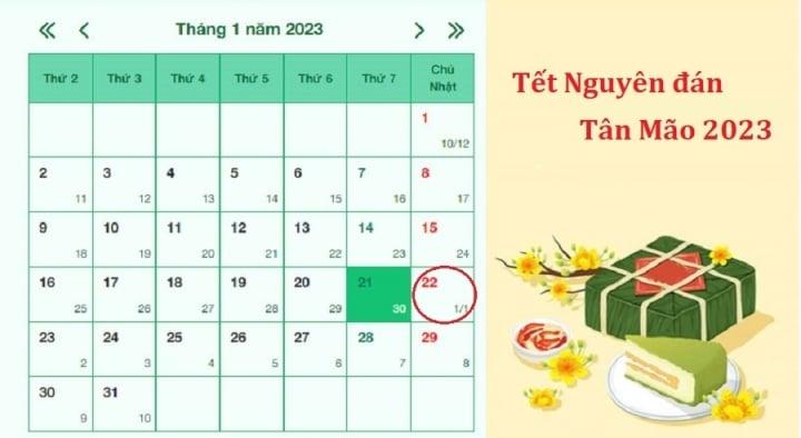 Tết Nguyên đán Quý Mão 2023 là ngày mấy dương lịch?