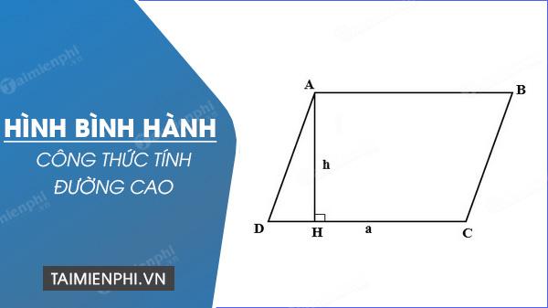 Công thức tính chiều cao hình bình hành