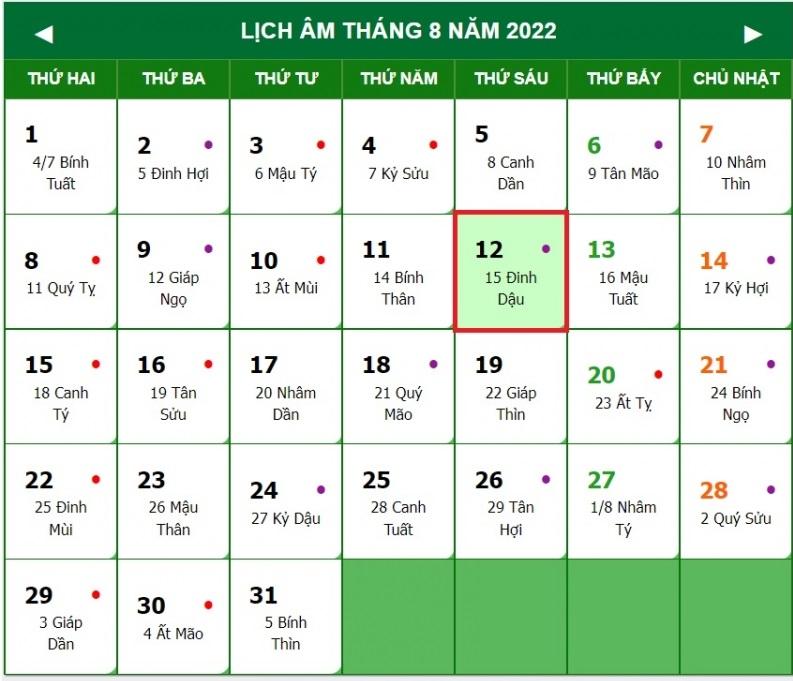 Rằm tháng 7 năm 2022 là ngày bao nhiêu dương lịch?