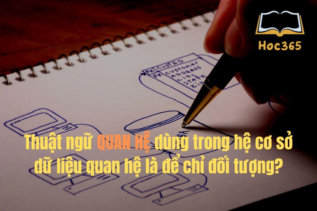 Thuật ngữ quan hệ dùng trong hệ cơ sở dữ liệu quan hệ là để chỉ đối tượng?