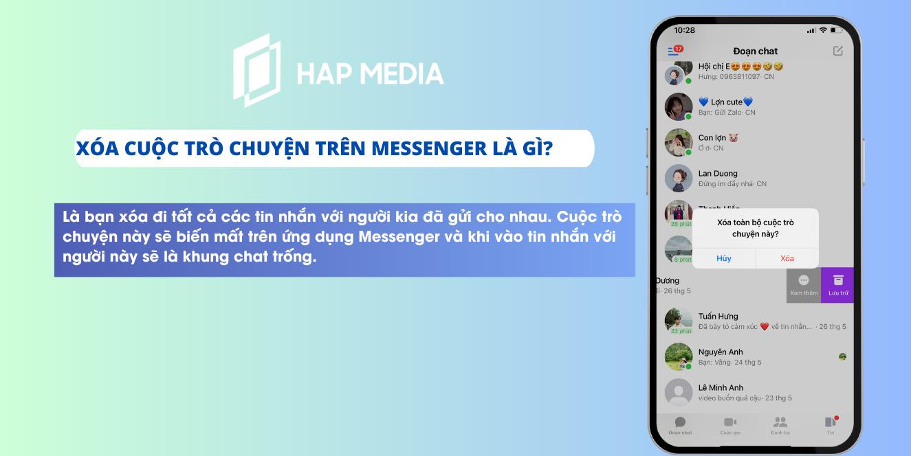 Xóa cuộc trò chuyện trên Messenger bên kia có biết không?