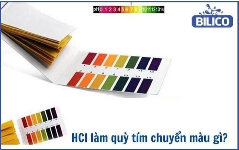 HCl làm quỳ tím chuyển màu gì? Là axit mạnh hay yếu?