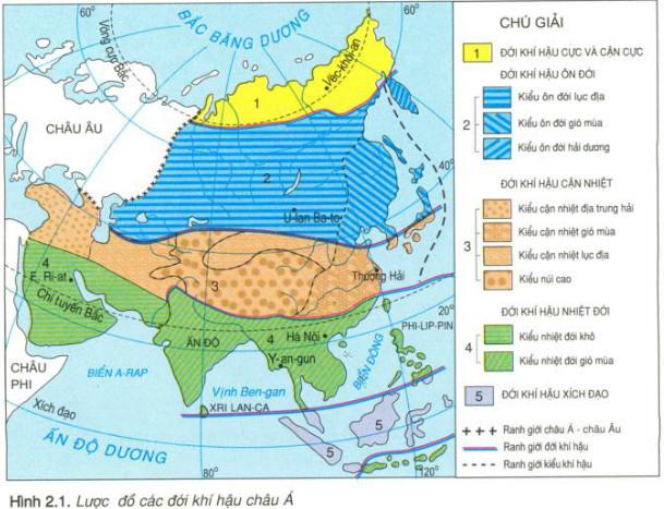 Đặc điểm khí hậu của Châu Á