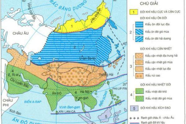 Châu Á có bao nhiêu đới khí hậu? Đặc điểm của khí hậu châu Á