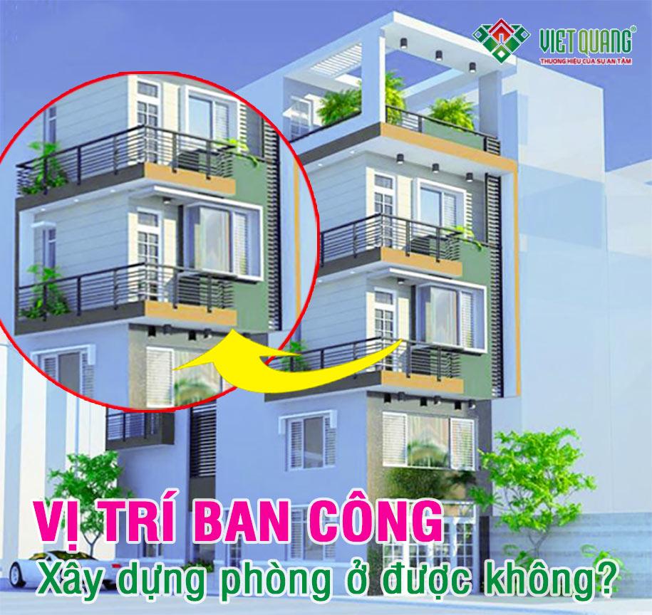 Ban công có được xây phòng ở không?